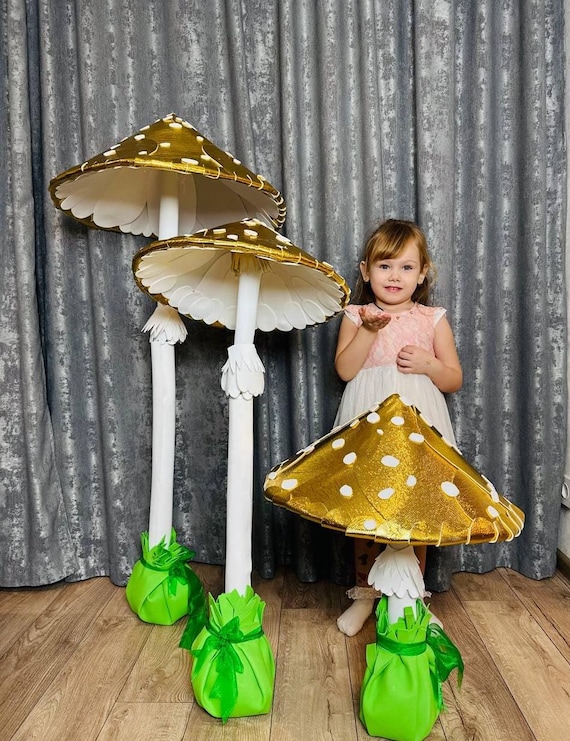 Pilz-Party-Dekoration Set – Mit Hintergrund, Banner, Kuchenaufsatz & Ballons Für Feenwald-Party