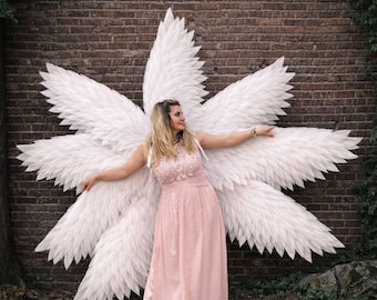 Seraphim Angel Wings Set of 8, Fantasy Anime Cosplay Wings for Photoshoots & Costumes