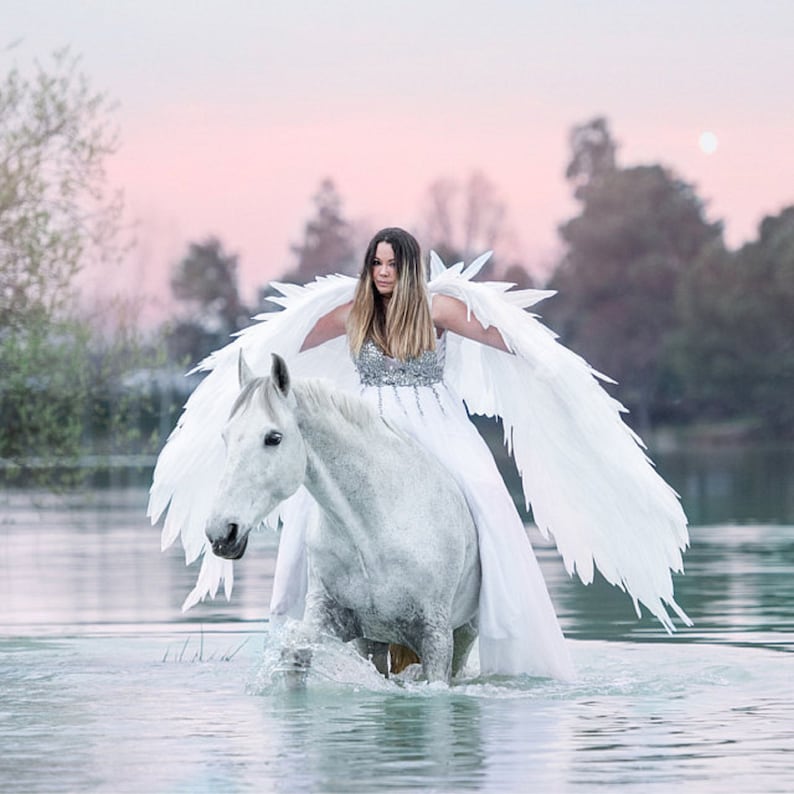 Angel wings costume cosplay white angel bird wings cosplay photo props birthday butterfly wings image 2