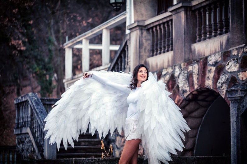 Angel wings costume cosplay white angel bird wings cosplay photo props birthday butterfly wings image 5