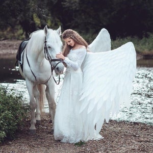 White angel  wings halloween  costume pegasus  wedding photo props maternity wings adult festival sexy