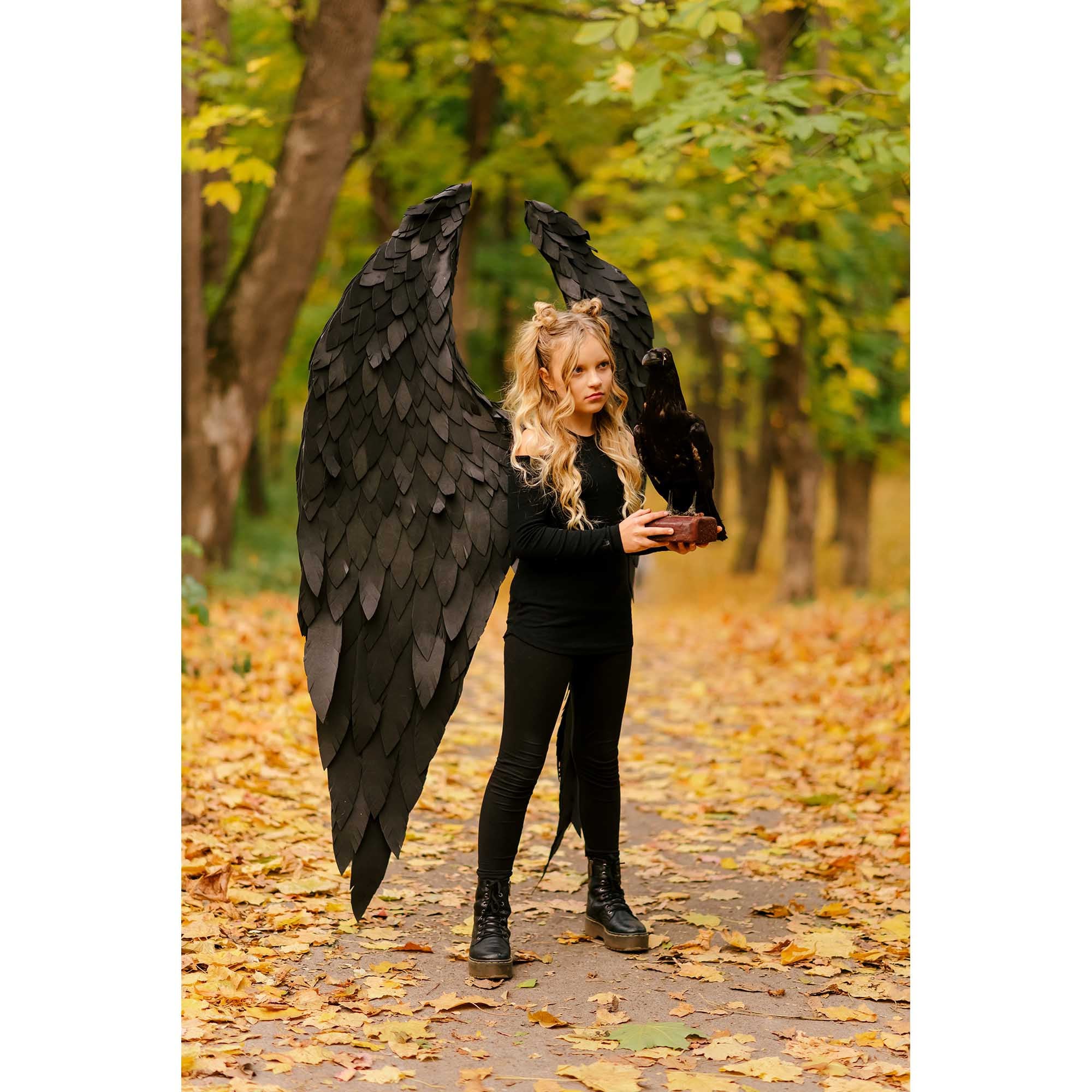 Black Angel Wings Costume Large Cosplay Demon Adult Sexy Lucifer