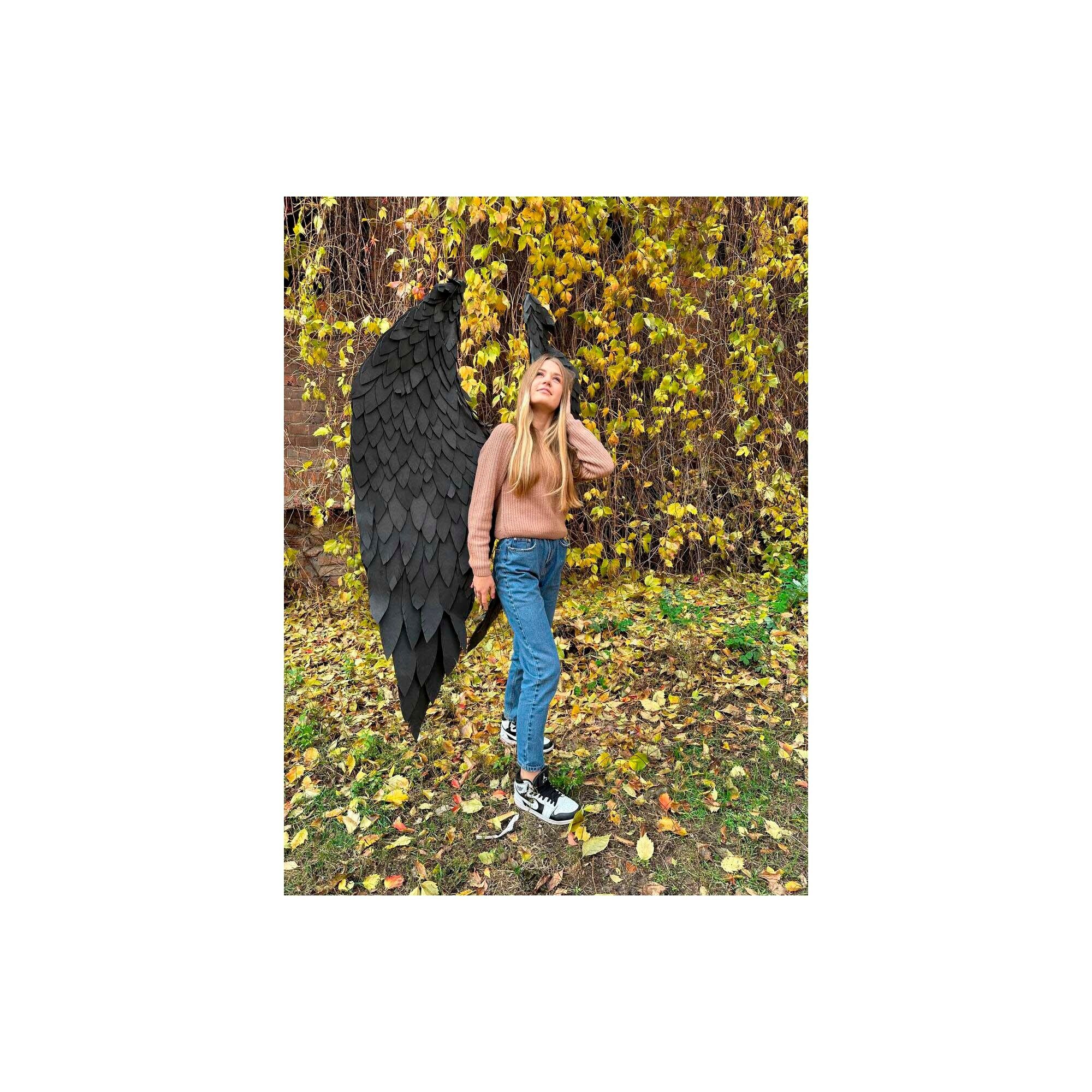 Black angel wings big costume wings angel photo props,  cosplay wings costume,  adult bird wings cosplay Exclusive
