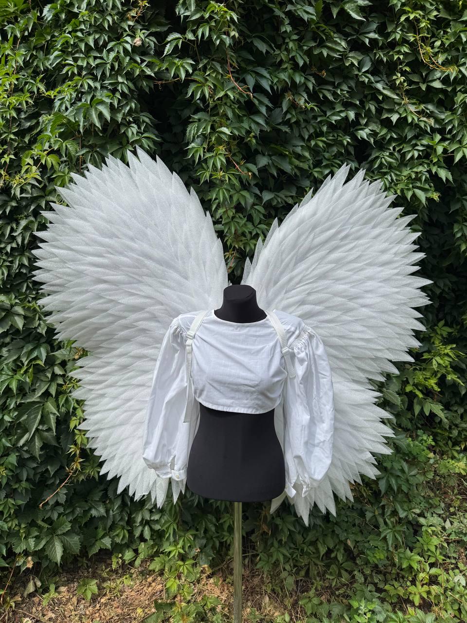 Ailes D’ange En Plumes – Déguisement Pour Adulte Et Enfant, Blanc, Taille S Et M, Pour Carnaval, Halloween Et Cosplay
