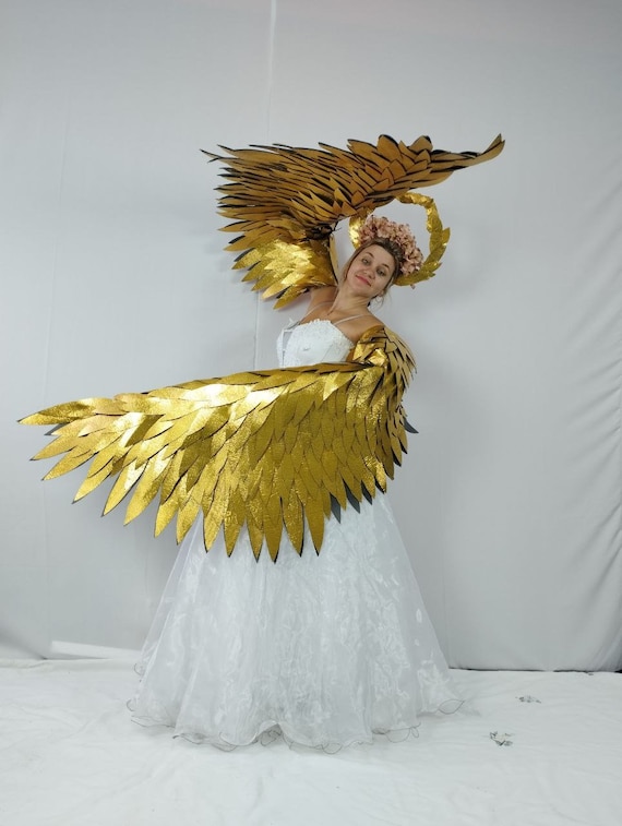 Gold Wings Angel Costume Fairy Fantasy Cosplay Woman Adult Iridescent Phoenix for Big Kids Teens Adults Women Halloween - Etsy Gold Wings Angel Costume Fairy Fantasy Cosplay Woman Adult Iridescent Phoenix for Big Kids Teens Adults Women Halloween - Etsy
