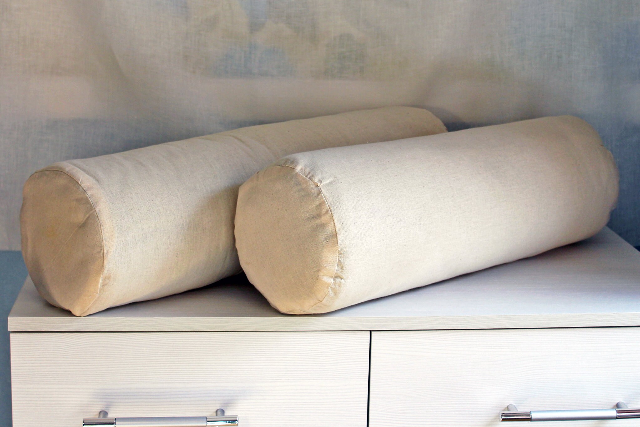 Bolster pillow insert cotton pillowcase sheep wool insert Etsy