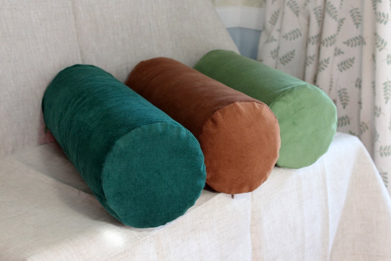 Bolster pillow case velvet bolster emerald green hazel Etsy