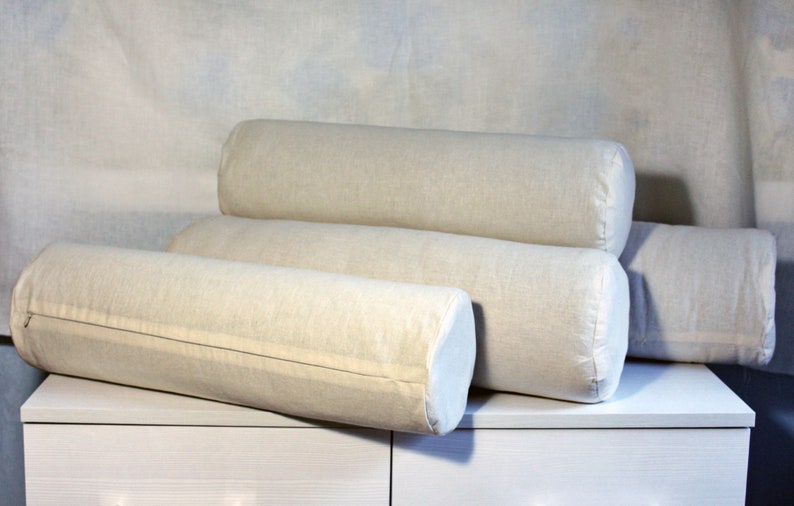 Bolster pillow insert cotton pillowcase sheep wool insert Etsy