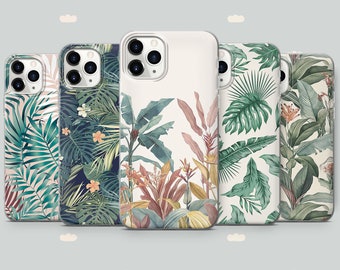 Tropische Blätter Handytasche für iPhone Samsung Huawei Realme Ehre Asus Oneplus Pixel Oppo