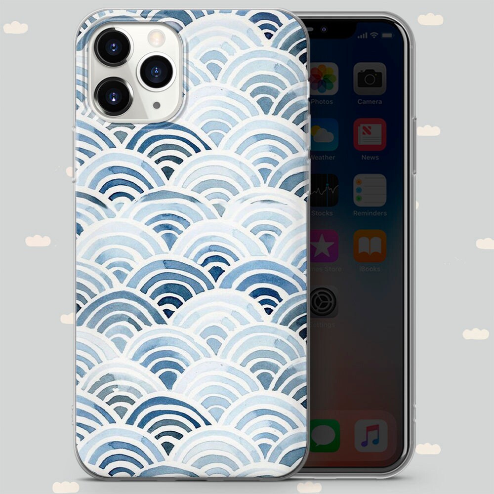 Beautiful Blue Pattern Phone Case for Iphone 13 SE 5 6 7 8 11 Etsy