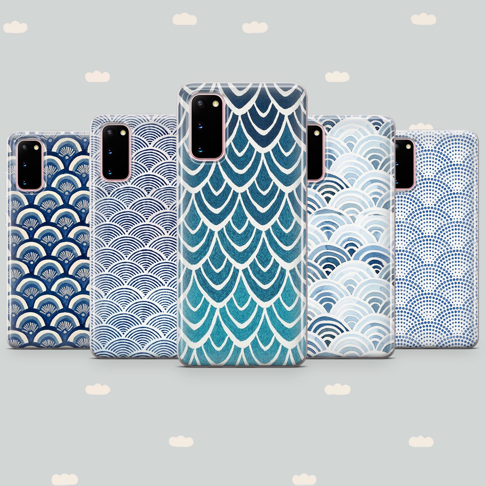 Beautiful Blue Pattern Phone Case For iPhone SE 5 6 7 8 11 12 Etsy