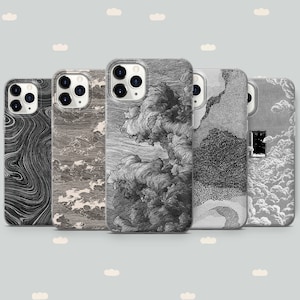 Blackwork Black and White Phone Case For iPhone Samsung Huawei Realme Honor Asus Xiaomi Realme Oneplus Pixel Oppo