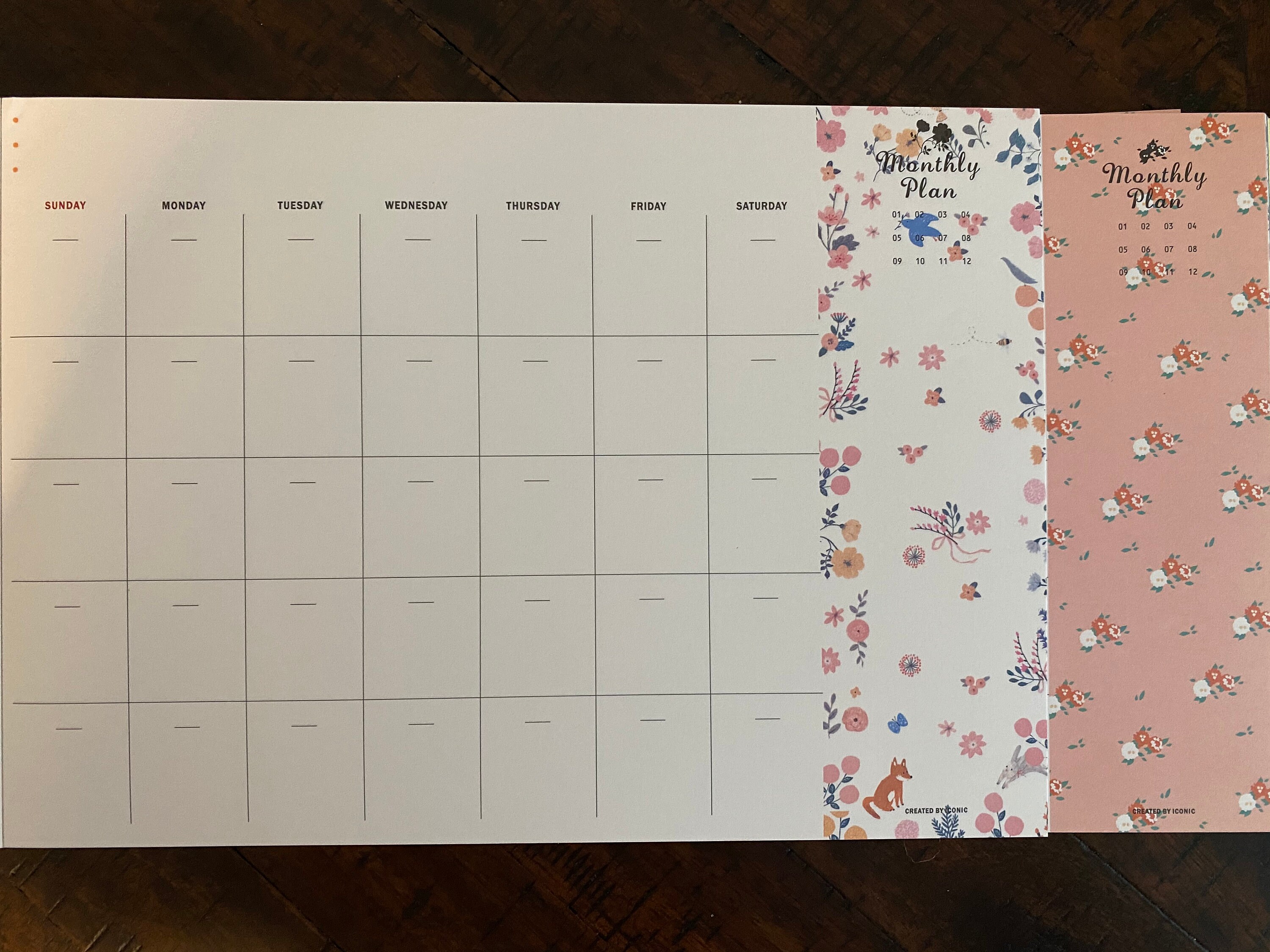 Undated Tearable Monthly Planner Pad Physical | Etsy
