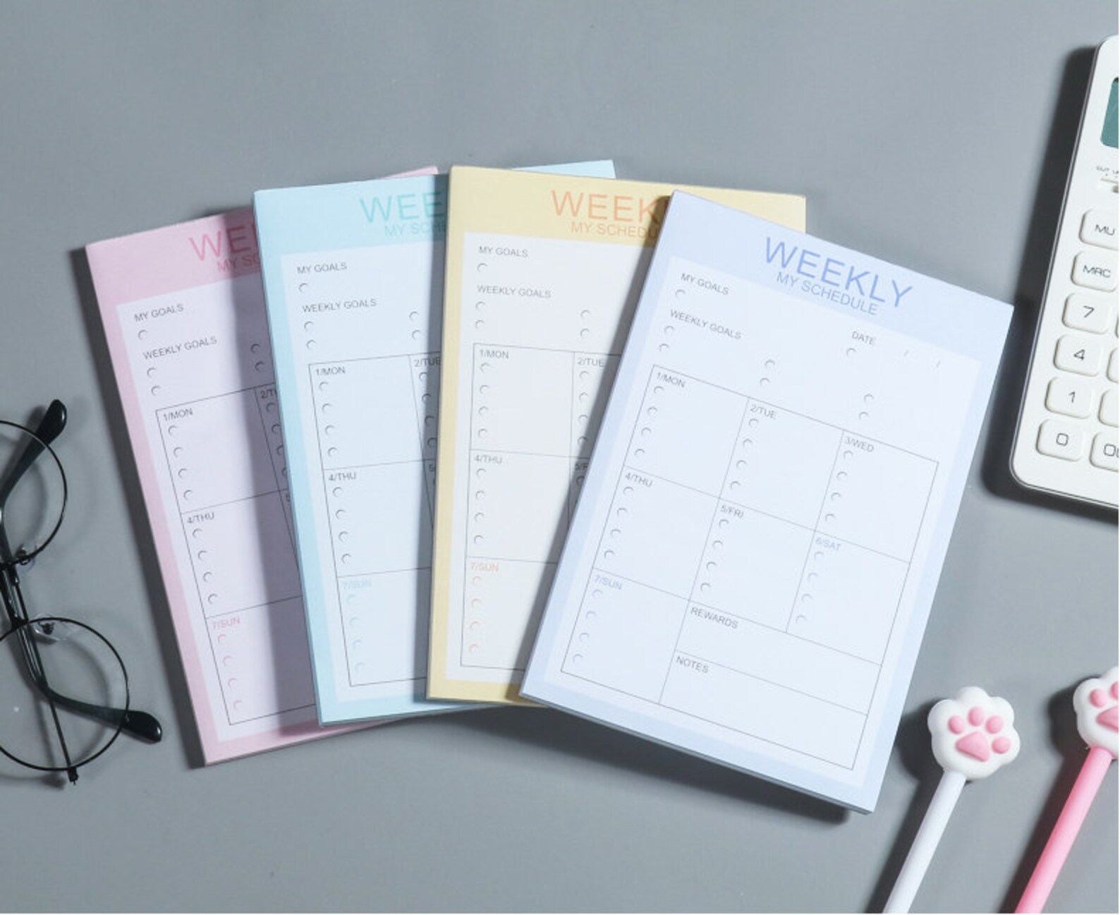 Undated Tearable Weekly Planner Pad physical 7.5 X Etsy