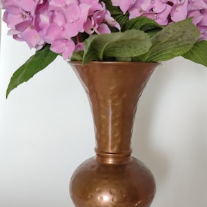 Vintage Copper Flower Vase,Forged Copper Vase,Antique Copper Vessel