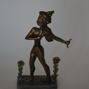 Minoan Civilization Figurine Lily Prince,Greek Figurine,Vintage Bronze Figurine