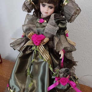 Muñeca de porcelana, Muñeca de porcelana vintage, Muñeca de estilo victoriano
