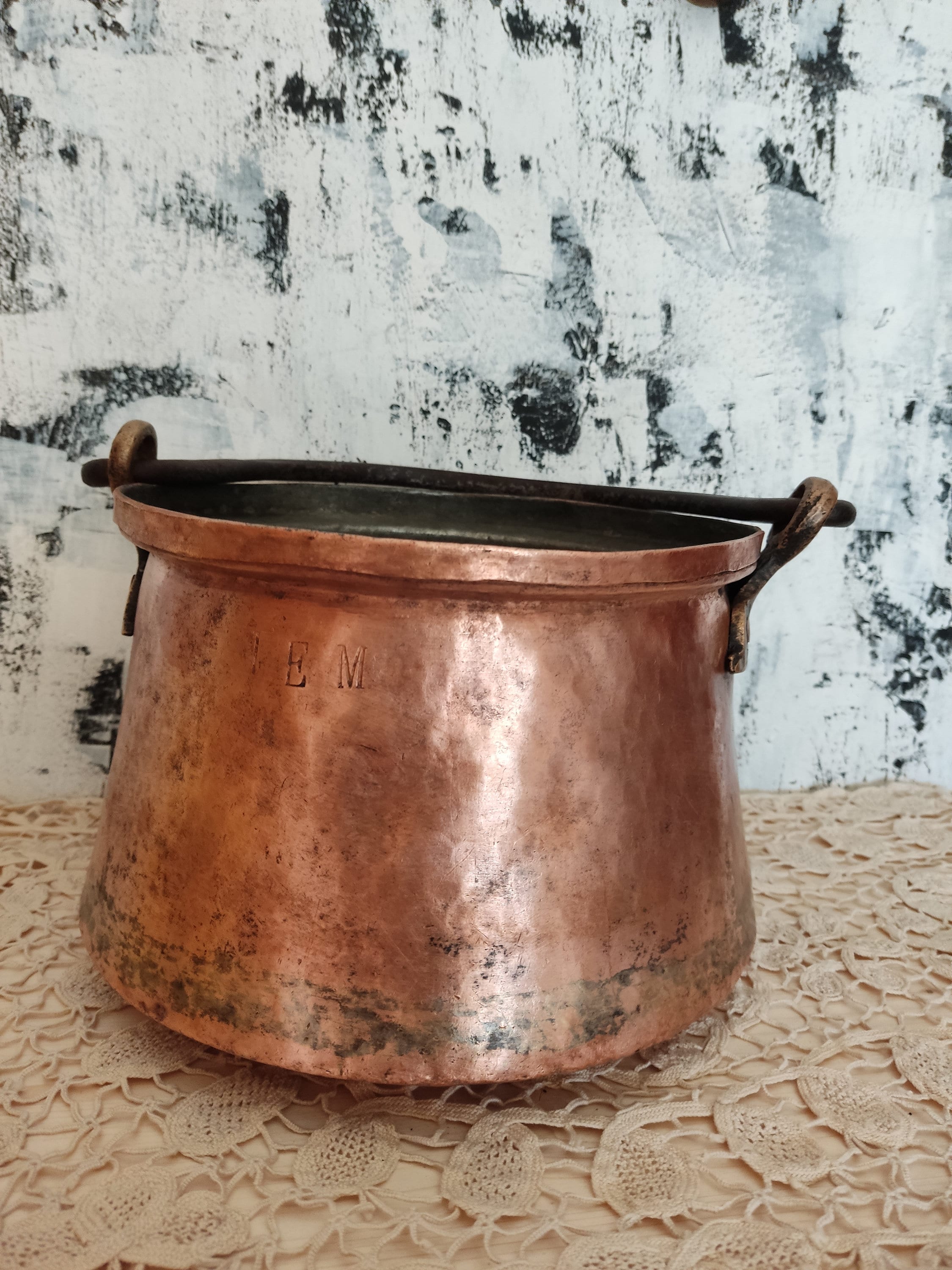 Antique Copper Pot Solid Copper Pot with Dovetail Seam 19th Century Copper