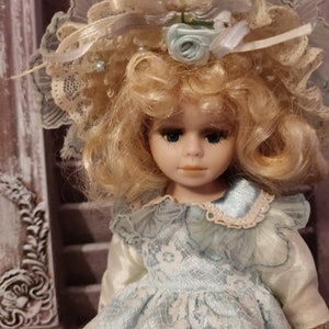 Porcelain Doll , Beautiful Vintage Doll, Cute Porcelain Doll,Bisque doll