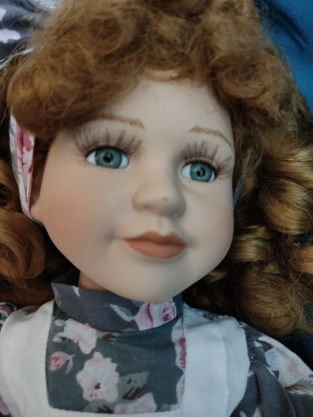 Vntage Porcelan Tall Doll n a Marvelous Dress for Collectors and