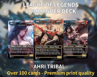 League of Legends Commander Deck • Ahri as Rielle, the Everwise • Unleash the Magic of the Vastaya! • Custom Proxy Cards•Premium Proxy Cards