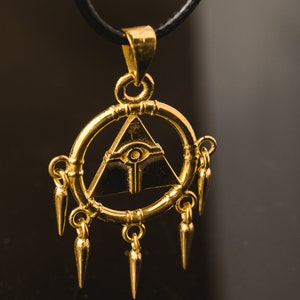 Yugi Oh Millennium Ring Brass Necklace Stainless Steel Necklace and Gold Plated image 2