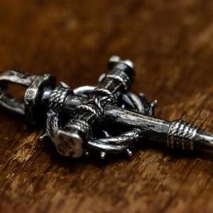 Crown of Thorns & Nails Cross Necklace | S925 Silver Christian Pendant | Symbolic Religious Gift for Him/Her