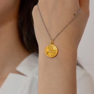 Sagittarius Zodiac Pendant – 18K Gold Plated Sterling Silver Necklace for Her, Astrology Jewelry Gift, Horoscope and Fire Sign Jewelry