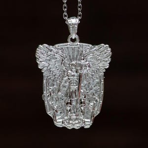 St. Michael S925 Silver Pendant Necklace | Angel Guardian Jewelry for Strength Faith and Protection | Gift for Men Women