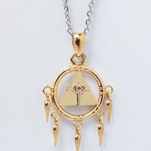 Yugi Oh Millennium Ring Brass Necklace Stainless Steel Necklace and Gold Plated image 4