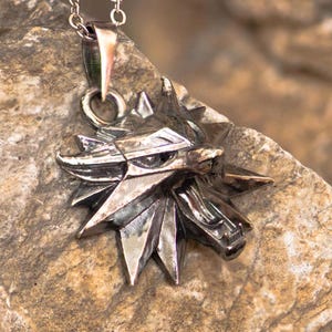 The Witcher Inspired Wild Hunt Logo Silver Pendant Necklace – Fan Made Fantasy Jewelry for Gamers and Collectors