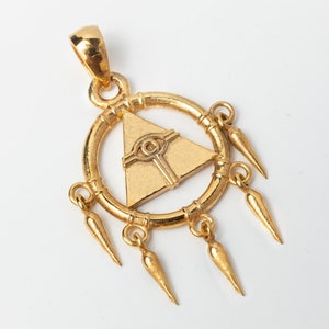 Yugi Oh Millennium Ring Brass Necklace Stainless Steel Necklace and Gold Plated image 3