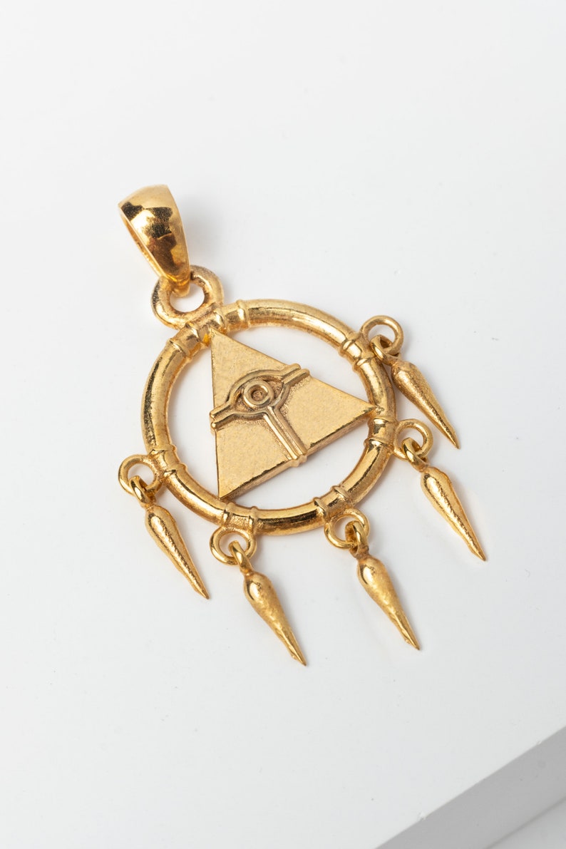 Yugi Oh Millennium Ring Brass Necklace Stainless Steel Necklace and Gold Plated image 3