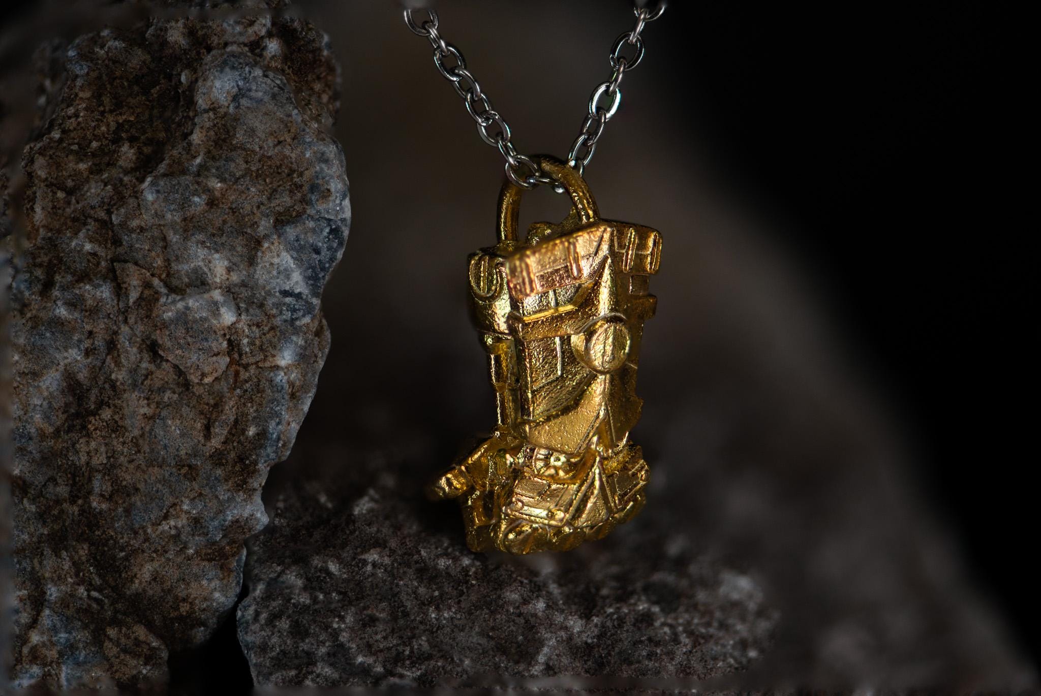 Vi Fist Pendant: Gold Plated Sterling Silver Arcane League of Legends Necklace