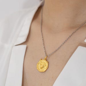Taurus Zodiac Pendant – 18K Gold Plated Sterling Silver Necklace for Her, Astrology Jewelry Gift, Earth Sign Taurus Birthday Charm