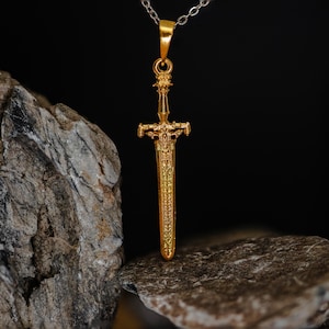 Sword of Night and Flame Pendant: Dark Silver Sterling Silver, Elden Ring Inspired