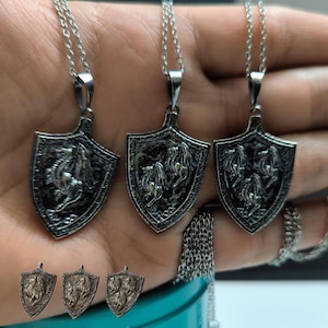 Dragoncrest Shield Pendant: S925 Sterling Silver Dark Souls Elden Ring Necklace