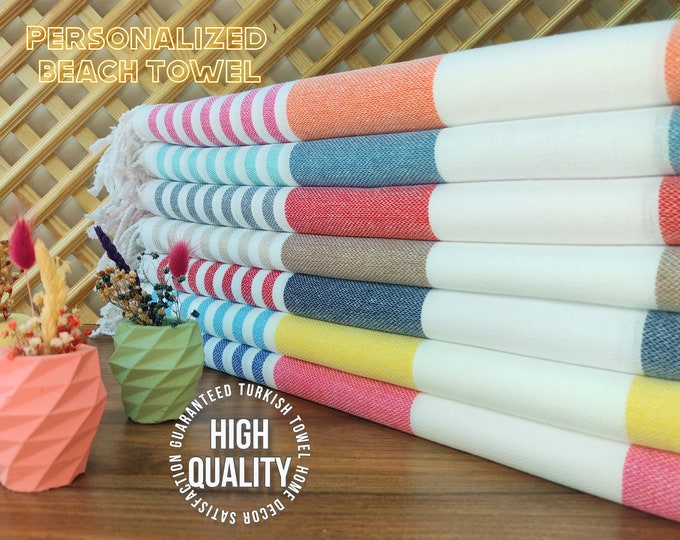 Featured listing image: Ultra Soft Turkish Beach Towel - Bridesmaid Gifts - Bachelorette Party Towel - Beach Blanket - Pool Towel - Personalized Gift