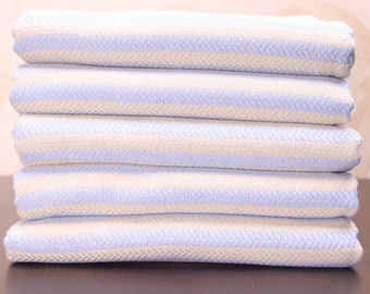Personalized Baby Blue Turkish Beach Towel: Cotton Bachelorette Gift