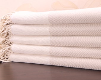 Beige Personalized Turkish Cotton Beach Towel, Bridesmaid Gift