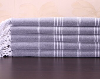 Personalized Gray Turkish Cotton Beach Towel: Bachelorette Gift (40x70")