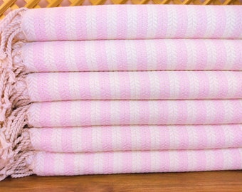 Personalized Pink Turkish Beach Towel, Bridesmaid Gift