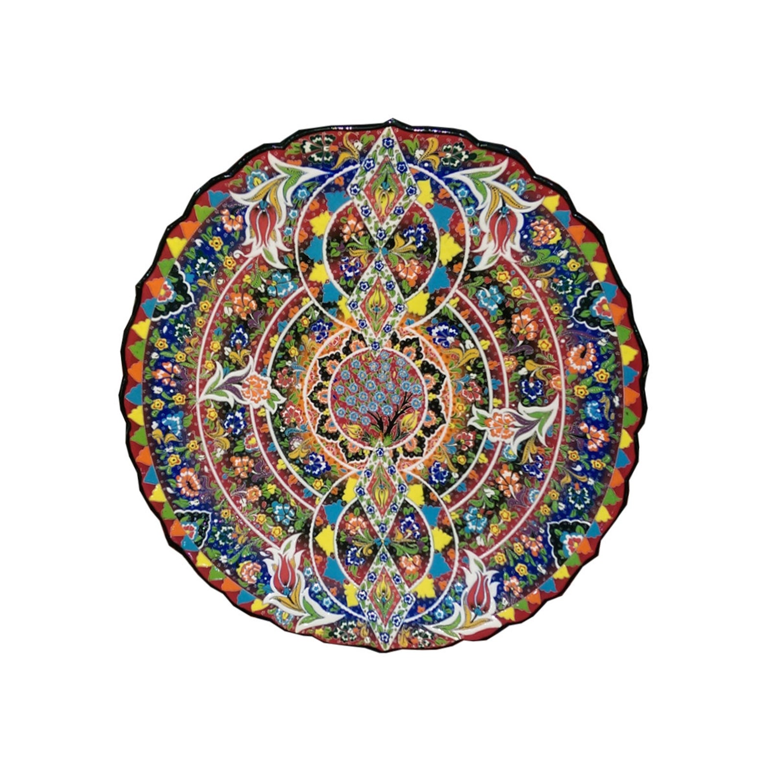 Colorful bohemian wall plate hand painted 30 cm wall plates Etsy