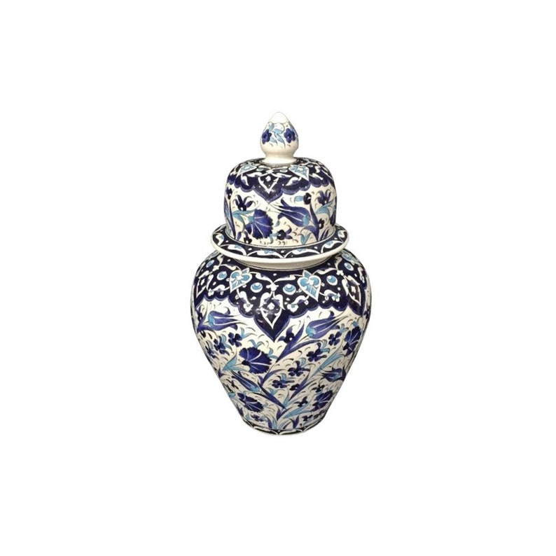25 cm Turkish ceramic vase blue and white vases 10 inches handmade ceramic vases