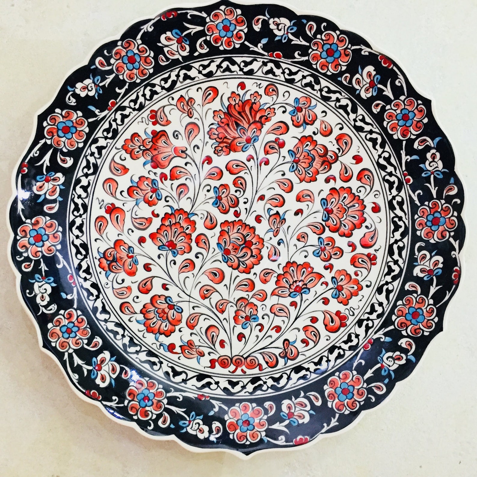 Hand finished wall plates for home decor 12 inches wall Etsy