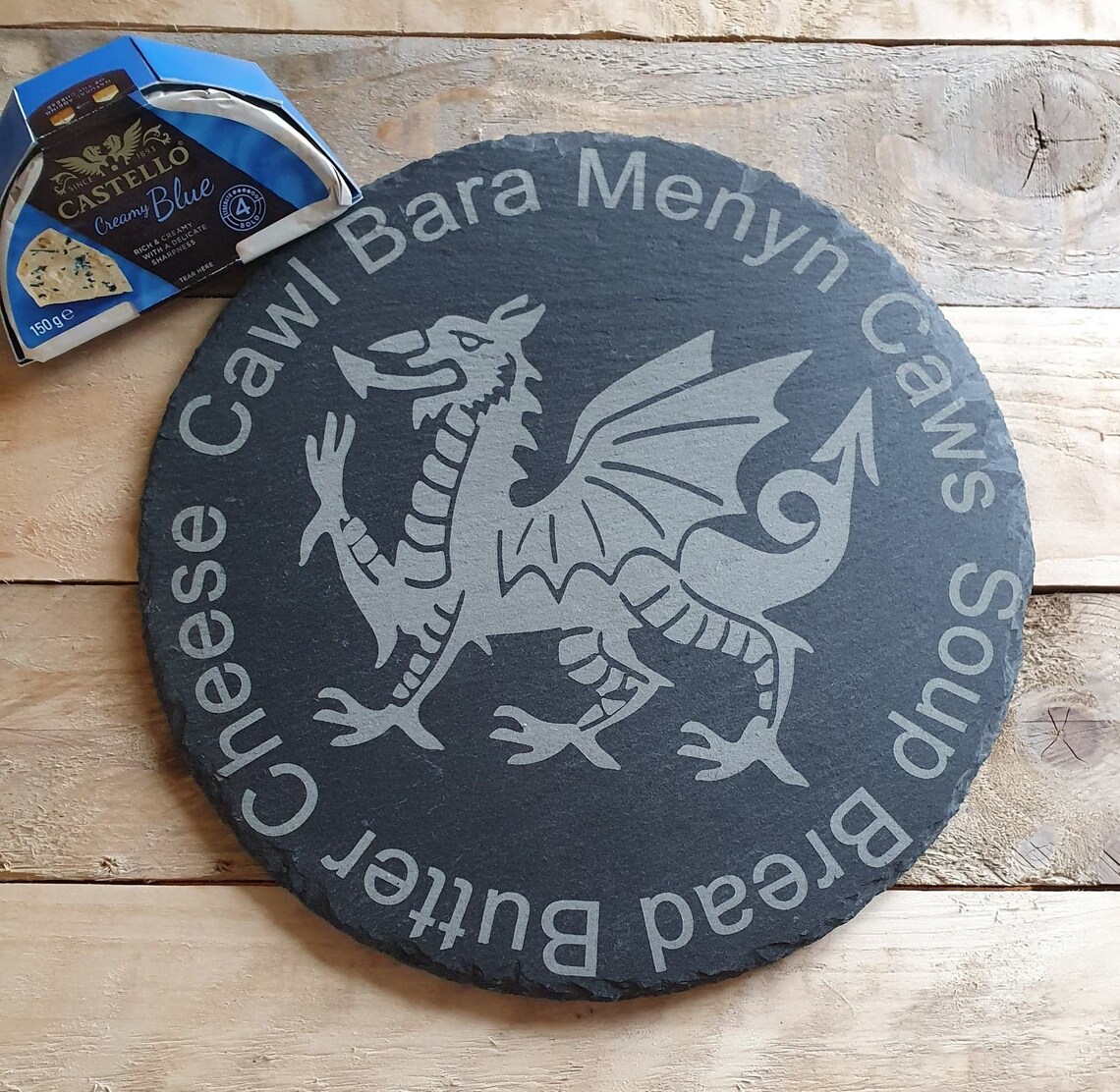 Engraved Slate Round Serving Place Mat Etsy