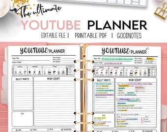 Youtube Planner Youtube Planner Printable Youtube Planner - Etsy