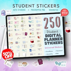 Digitale Studenten Aufkleber, Digitale Planung, Schüler Goodnotes Aufkleber, Schulaufkleber, College, Arbeitszimmer, Klasse, Ipad Planner Precropped Png