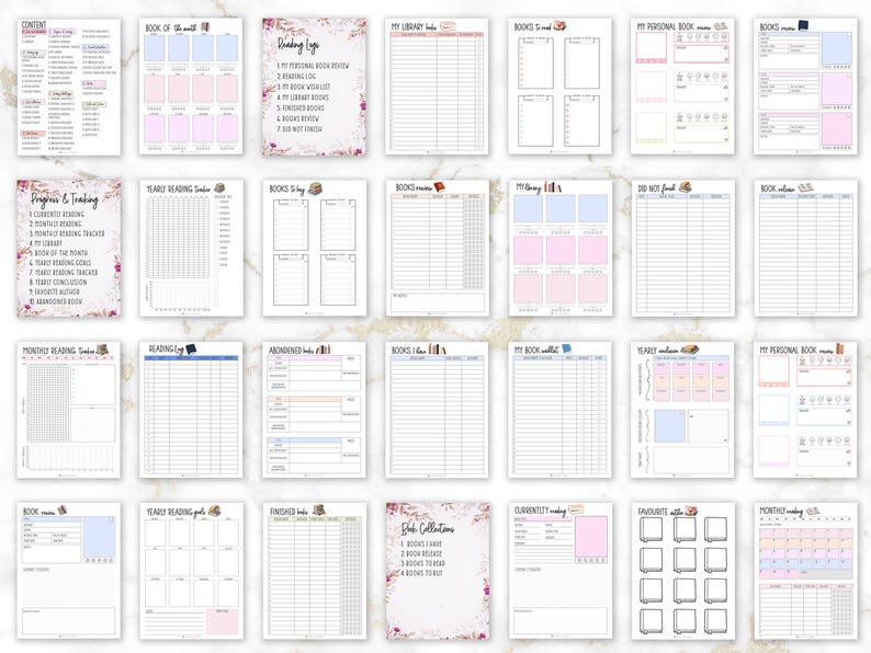 African American Women Reading Journal Printable Bundle , Book Reading Planner, Reading Challenge, Book Review, Bookshelf, Reading Tracker