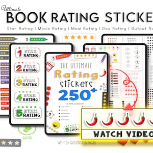 Star Rating sticker, Reward Rating sticker, Book Rating ,Spice Rating, Humor Rating, popcorn Rating, Kids Reward Rating Goodnotes sticker